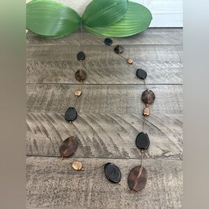 Animal print and Black Beaded Necklace